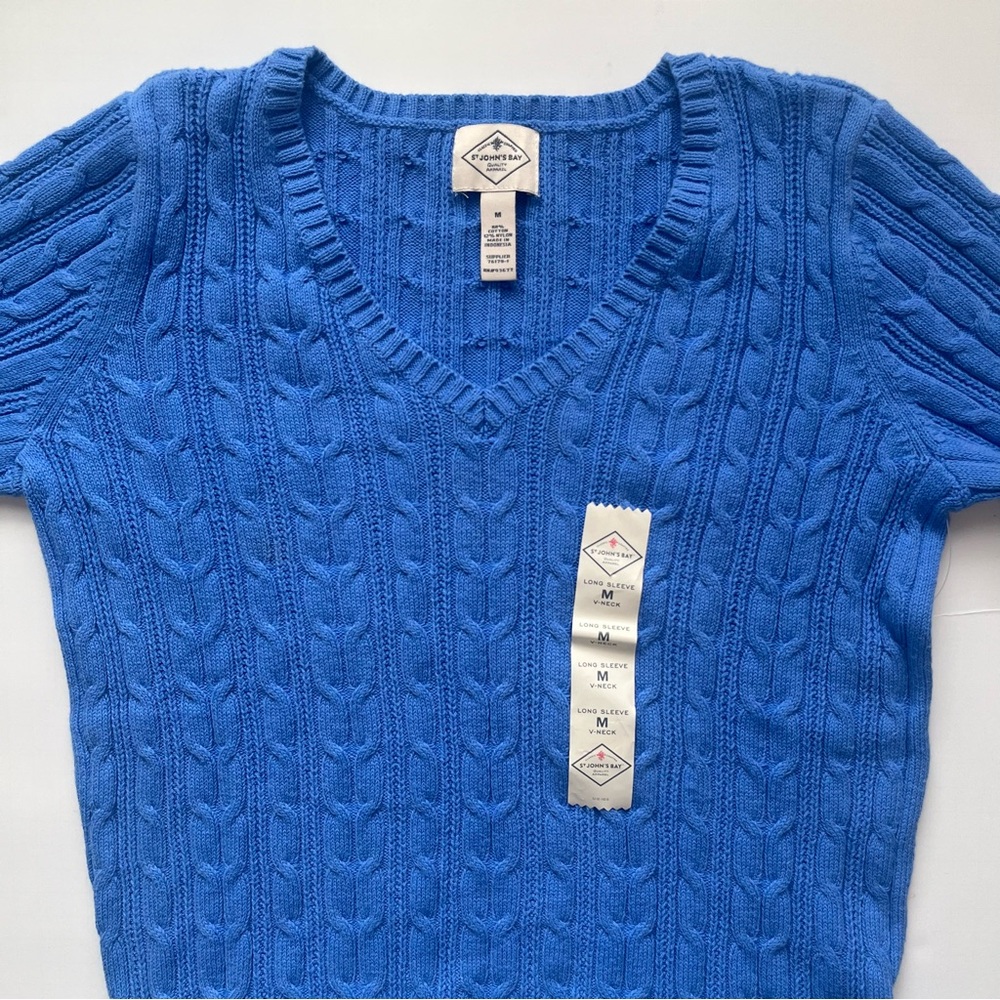 st john’s bay blue long sleeve v-neck